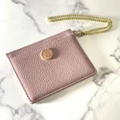 LANVIN レザー パスケース【即日発送】くすみピンク　ランバン定期入れ