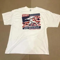 【希少2X】00s マジェスティック USAベースボール 両面プリント Tシャツのサムネイル