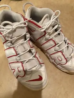 【美品】NIKE エアモアアップテンポ ホワイト×レッド 27cm