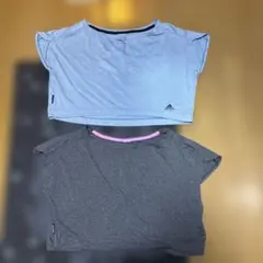 アディダス ヨガウェア オフショルダーClimalite 水色　グレー　２枚