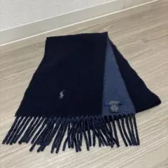 ポロ ラルフ ローレン リバーシブル ウールブレンド マフラー ネイビー
