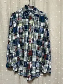 Ralph Lauren パッチワークシャツ マドラスチェック 刺繍ロゴ