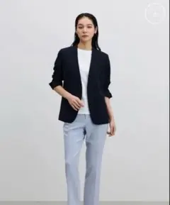 くまさん様専用　ノーカラージャケット　ソージュ　ネイビー　M