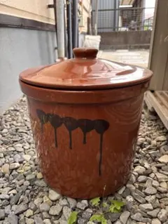 も*い様 引き取り限定 久松窯 蓋付き 漬物容器 陶器 8号 梅干し らっきょうのサムネイル