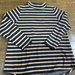 ストライプ ハイネック トレーナー　裏起毛　３L size