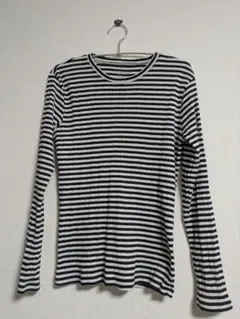 ニコル セレクション 春夏 ストレッチ7分袖 ボーダー リブ カットソー メンズ