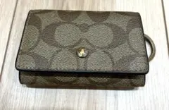COACH　5連 キーケース　シグネチャー　ロゴ　レザー　ブラウン