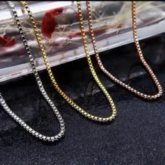 サージカルステンレス ボックスチェーンシンプル