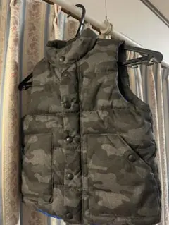 GAP 迷彩柄 ブルー ダウンベスト　美品