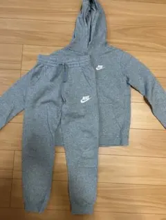 【美品】NIKE ナイキ キッズ パーカー スウェット上下セット グレー L・M