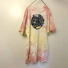 サンタクルーズ 総柄 Tシャツ クルーネック 半袖 L 桃黄 綿のサムネイル