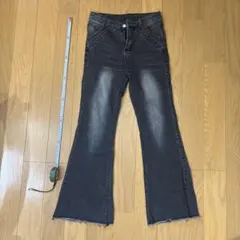 ダークデニム フレアパンツ
