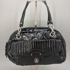 00s Coach enamel shoulder bag black y2k