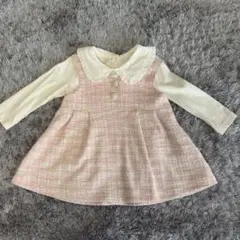 モイモルン　ローラツイードジャンパースカート　GAP 襟付きＴシャツ　入園式