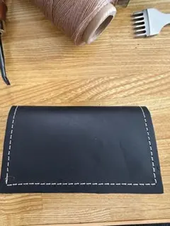 ハンドメイド 本革 カードケース　ブラックのサムネイル