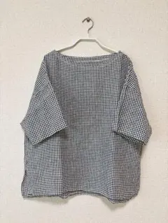 ✨極美品✨ ヴェリテクール コットンシルク チェックスキッパーシャツ 