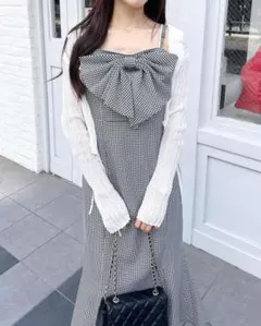 フロントリボンマーメイドキャミワンピース