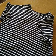 A DAY IN THE LIFE ストライプ フリル袖 Tシャツ