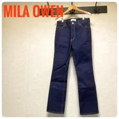 【美品】Mila Owen デニムパンツインディゴM 美脚 フレアダークブルーのサムネイル