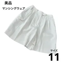 【美品】マンシングウェア　ゴルフウェア　キュロット　ハーフパンツ　白　サイズ11