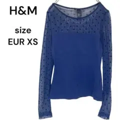 H&M エイチ アンド エム　シャツ　トップス　シースルー　ドット柄　XS