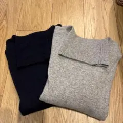 超お買い得 ユニクロカシミヤタートルネックM (着丈57㎝)2色セット