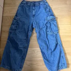 GUデニムブルー カーゴパンツ