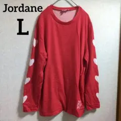 Jordane【L】ハート柄 長袖Tシャツ ニット 赤 ゆったり 鮮やか 派手