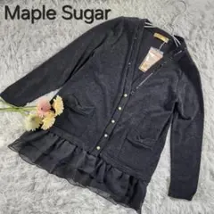 新品【Maple Sugar】メープルシュガー スパンコールフリルカーディガンL