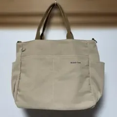 2way ベージュトートバッグ コンパクトポーチ付