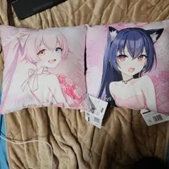 タグ付　ブルアカ　プラチナムザッカクッション　小鳥遊ホシノ　黒見セリカ