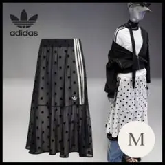 【adidas】ドットスカート＊黒＊ M ＊水玉＊ ロングスカート＊新品のサムネイル