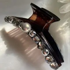 バンスクリップ パール ビジュー 大型 ヘアクリップ しっかり留まる まとめ髪