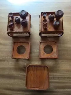 御前（料理）、火鉢、三宝セット　雛人形の道具