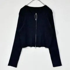 moment+/モーメントプラス　Wジップリブニットカーディガン　トップス　L