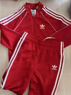 adidas レッド ジャージ 3本ライン 100cm