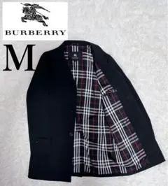 バーバリーブラックレーベル　ステンカラーコート　比翼ボタン　チェック　M 美品