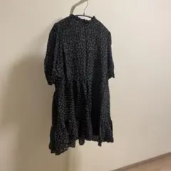 ZARA 小花柄フリルネック ミニワンピース M
