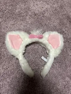 猫耳ヘアバンド ホワイト/ピンク マリーちゃん