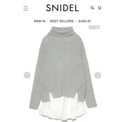 【SNIDEL】フリルコンビチュニックプルオーバー・グレー・ワンピース