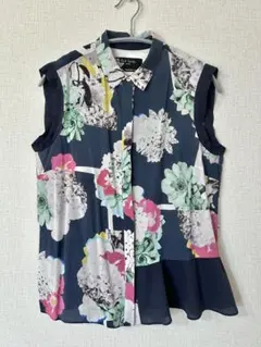 Paul Smith BLACK ノースリーブブラウス 42L 花柄 ペプラム - メルカリ