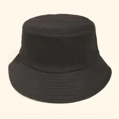 レディース 黒 バケットハット コットン素材 バケハ ブラック 韓国 ワンホン