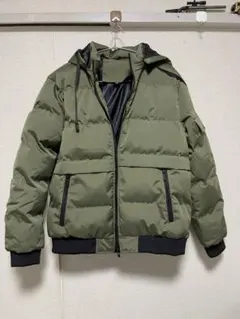 オリーブグリーン ダウンジャケット フード付き