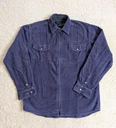 BARCEDOS パープル コーデュロイ　ジッパー付きシャツ 　Lサイズ