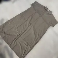 アースミュージック＆エコロジー 半袖ロングシャツワンピFカーキ