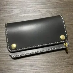 こーすけ様オーダー品 ミドルトラッカーウォレット 茶芯ブラック 国産