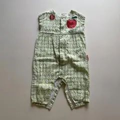 BEBE DE PINO 緑のチェック柄ロンパース 90