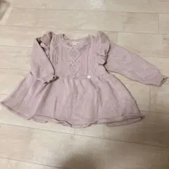 プティマイン　ニットぺプラムチュニック　80