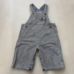 ミキハウス ストライプ オーバーオール M 80-90 サロペット　ボーダー