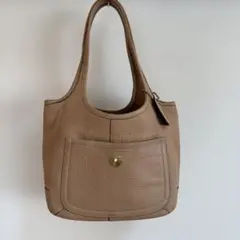 Coach 11615 エルゴ　ペブルドレザー　ベージュ　レガシーストライプ